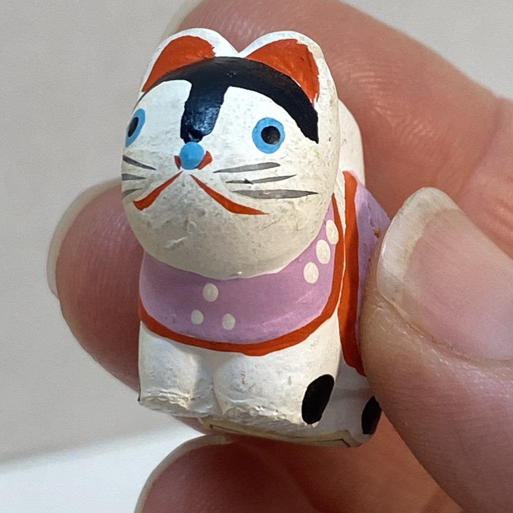 Vintage Komainu Japanese Figurine Ceramic Miniature Hand Painted Lion-Dog‎ Ungyo